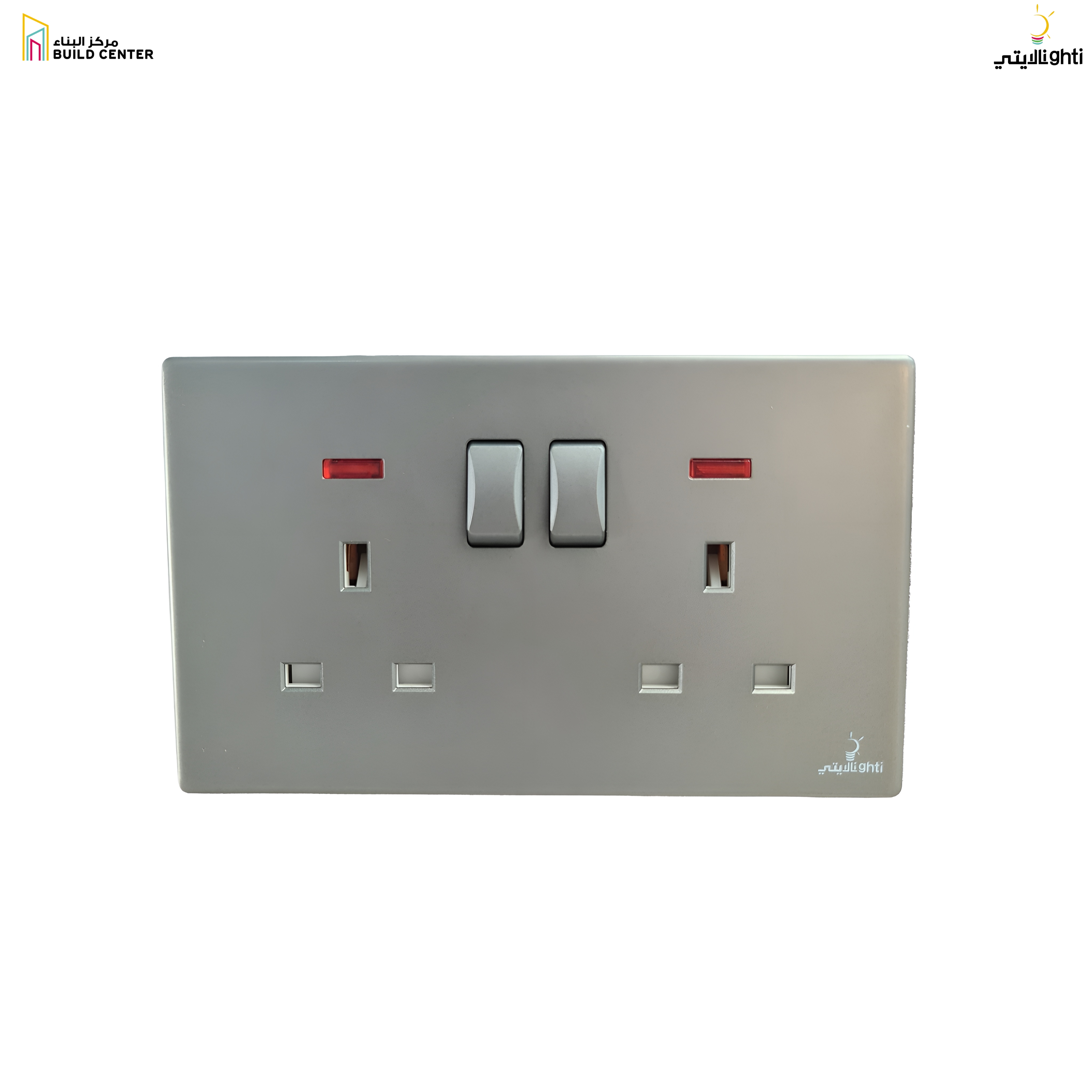 045- 13A 2 Gang DP Switch + 2 Socket Grey- 25 Years