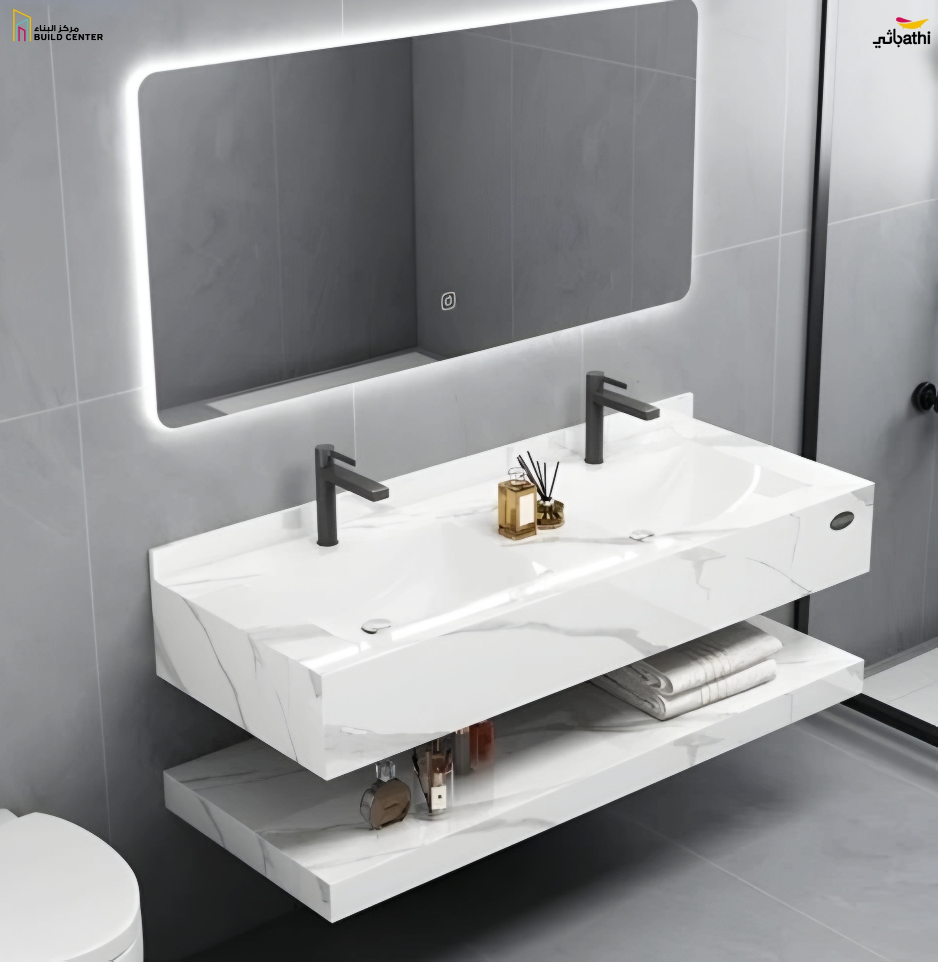 DOUBLE LAYER ROCK SLAB VANITY SET 120 cm KL-Y002-N1201
