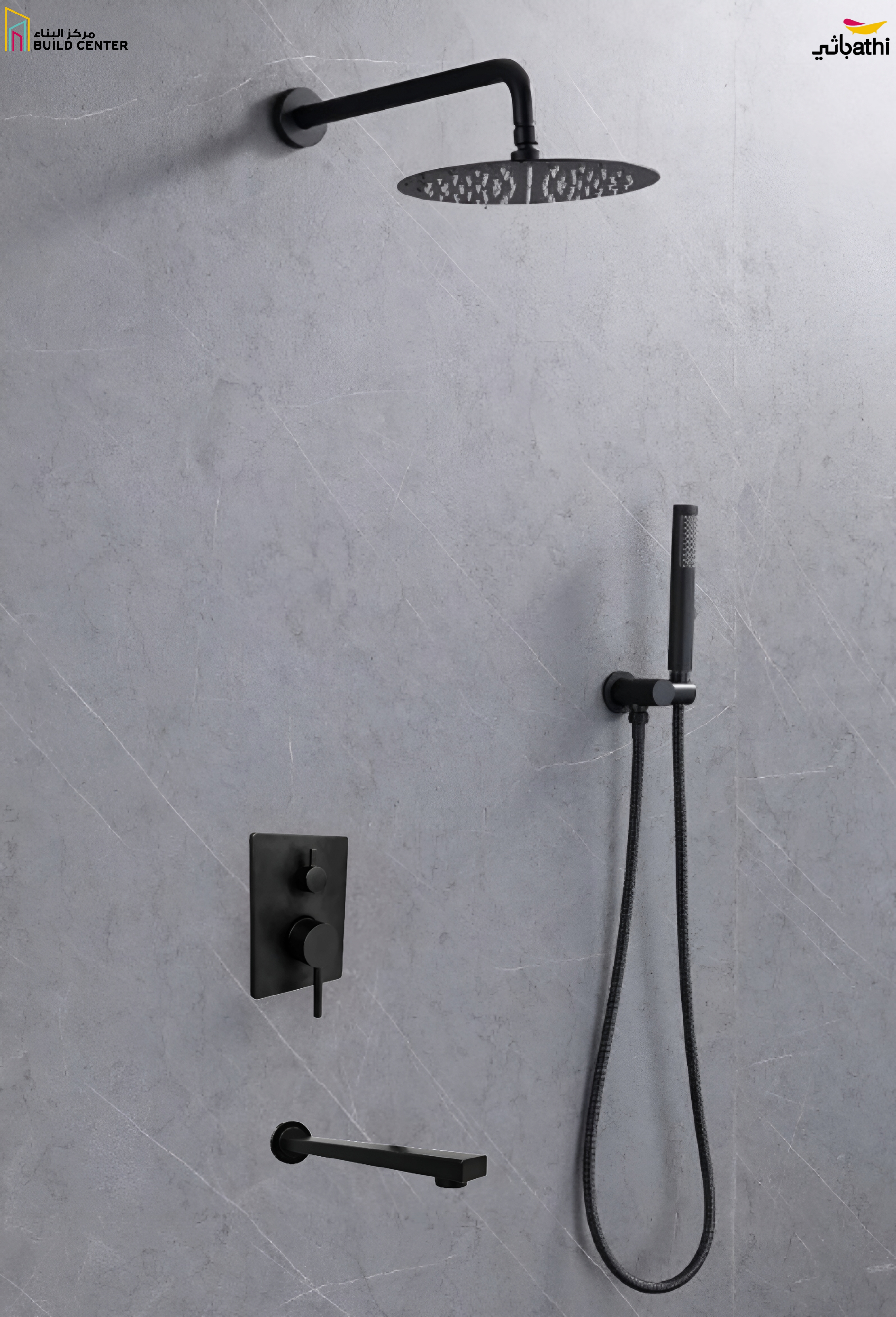 XC-40702 BLACK ROUND CONCEALED SHOWER-2 YEARS